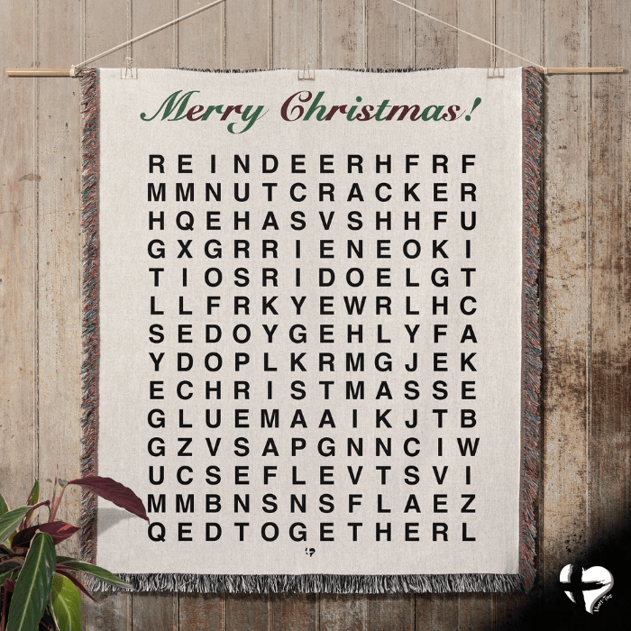 Merry Christmas Word Search Blanket - THG#336WB blanket 