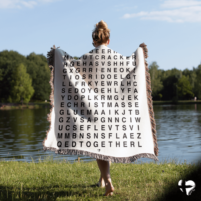 Merry Christmas Word Search Blanket - THG#336WB blanket 50x60 inch Graphics 