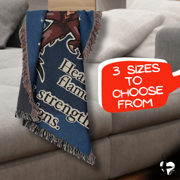 Strength of the Dragon - Woven Blanket - THG#316WB 52x37 inch 