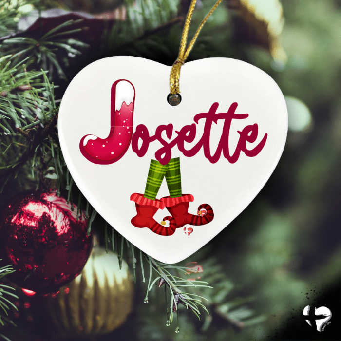 Personalized Elf Name - Ceramic Heart Ornament THG#320HO Ornaments and Accents 