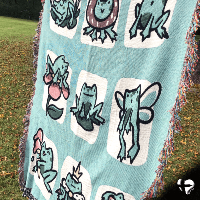 Cute Frog Tapestry - Woven Blankets- THG#348WB blanket 50x60 inch Graphics 