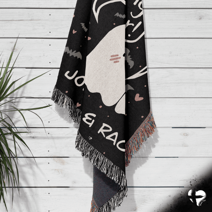 Haunting Spooky Ghosts - Woven Blanket THG#324WBv2 blanket 