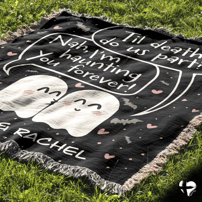 Haunting Spooky Ghosts - Woven Blanket THG#324WBv2 blanket 