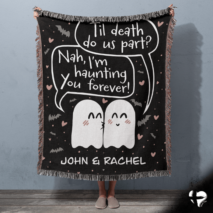Haunting Spooky Ghosts - Woven Blanket THG#324WBv2 blanket 50x60 inch Graphics 