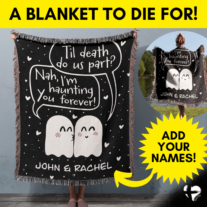 Til Death Do Us Part - Woven Blanket Throw - THG#324WBv3 blanket 50x60 inch Graphics 