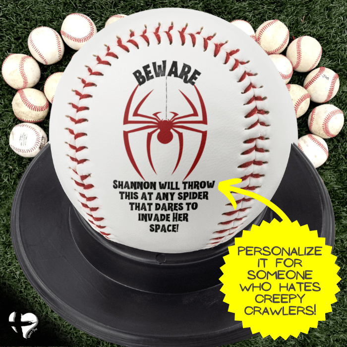 Beware of Spiders - Custom Baseball HGF#319BB Sports Red Personalized 