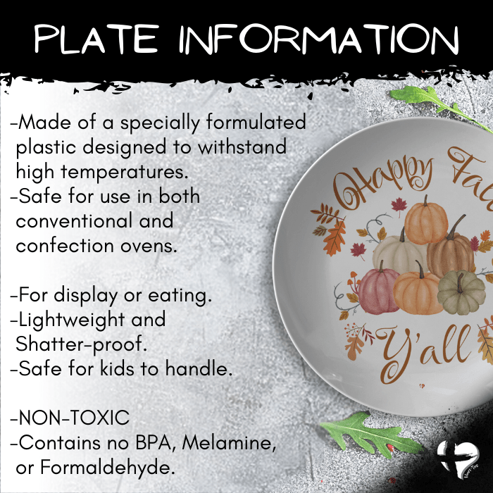Happy Fall Y’all - 10' Dinner Plate - THG#356DP Kitchenware 