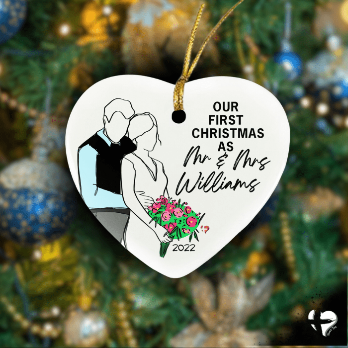 Mr and Mrs First Christmas - Heart Ornament - HGF#349HO 