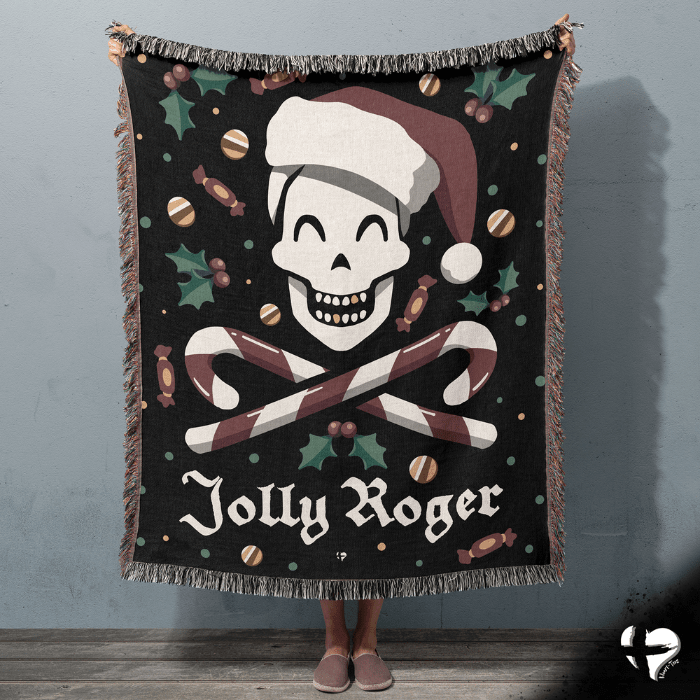 Jolly Roger Christmas Throw Blanket THG#393WB blanket 50x60 inch Graphics 