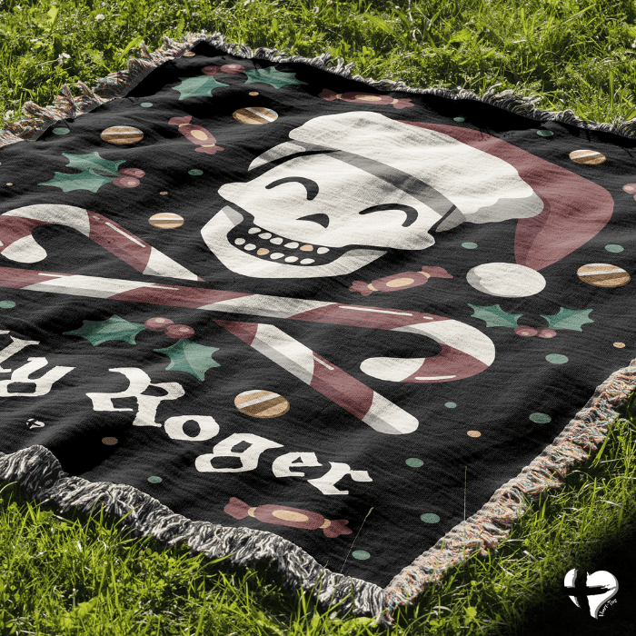 Jolly Roger Christmas Throw Blanket THG#393WB blanket 52x37 inch Graphics 