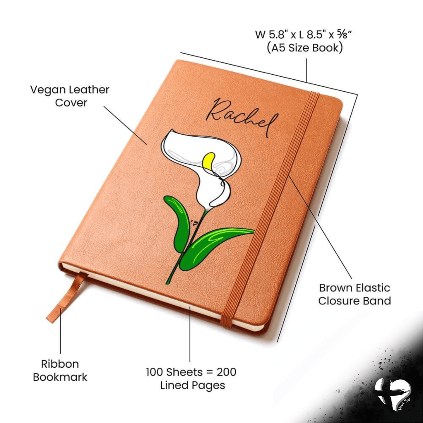 Calla Lily Vegan Leather Journal HGF#340LJ Journal 