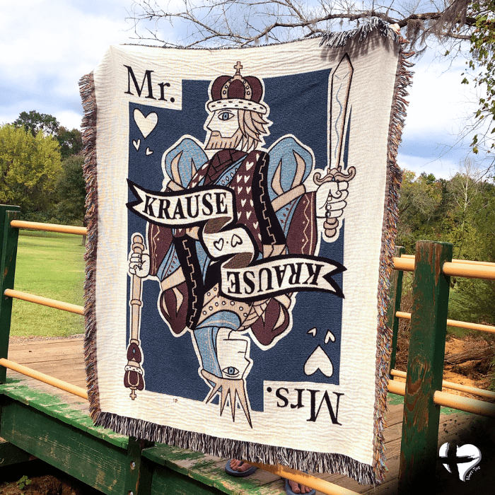 King and Queen of Hearts - Woven Blanket - THG#321WB blanket 