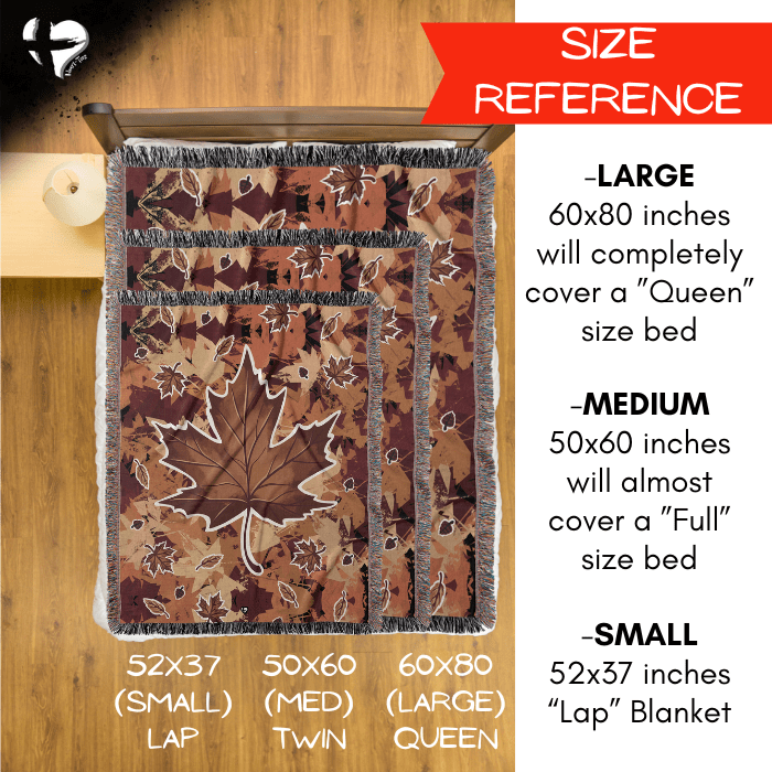 Fall Maple Leaf Woven Blanket - THG#330WB 