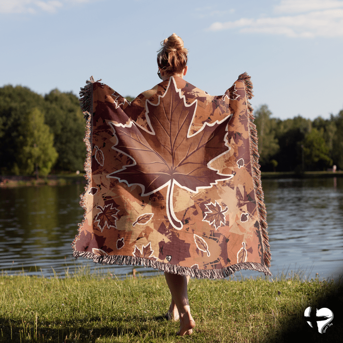 Fall Maple Leaf Woven Blanket - THG#330WB 50x60 inch Graphics 