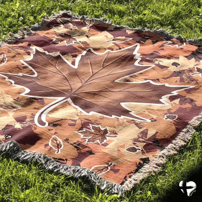 Fall Maple Leaf Woven Blanket - THG#330WB 52x37 inch Graphics 