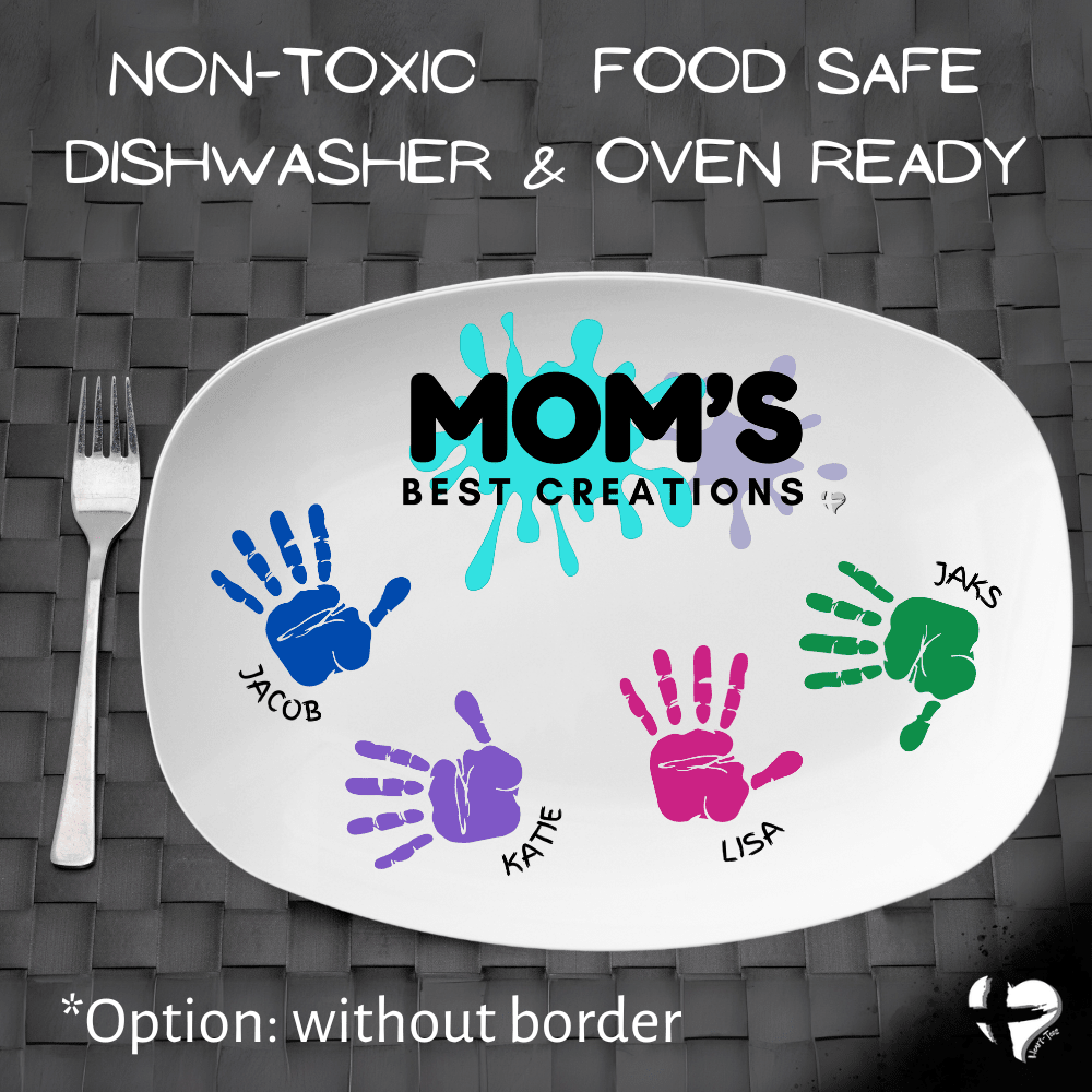 Mom Handprint Art Platter From Kids THG#400DP Kitchenware 