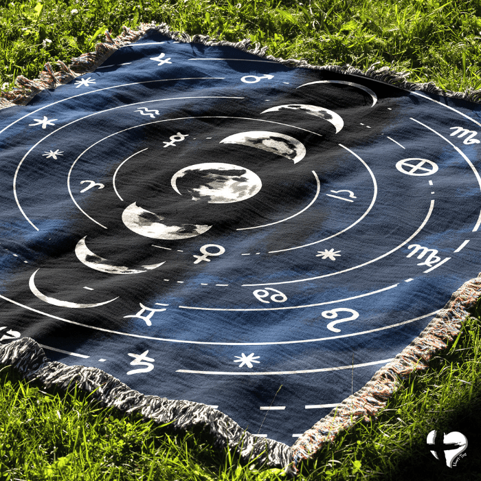 Moon Phases - Woven Blanket - THG#318WB 50x60 inch Graphics 