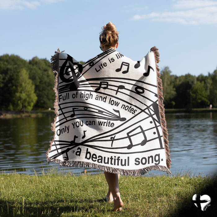 Life Is Like Music - Woven Blanket - THG#358WB blanket 