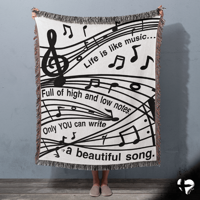 Life Is Like Music - Woven Blanket - THG#358WB blanket 52x37 inch Graphics 
