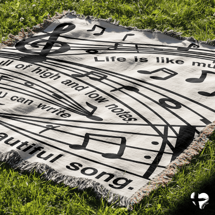 Life Is Like Music - Woven Blanket - THG#358WB blanket 