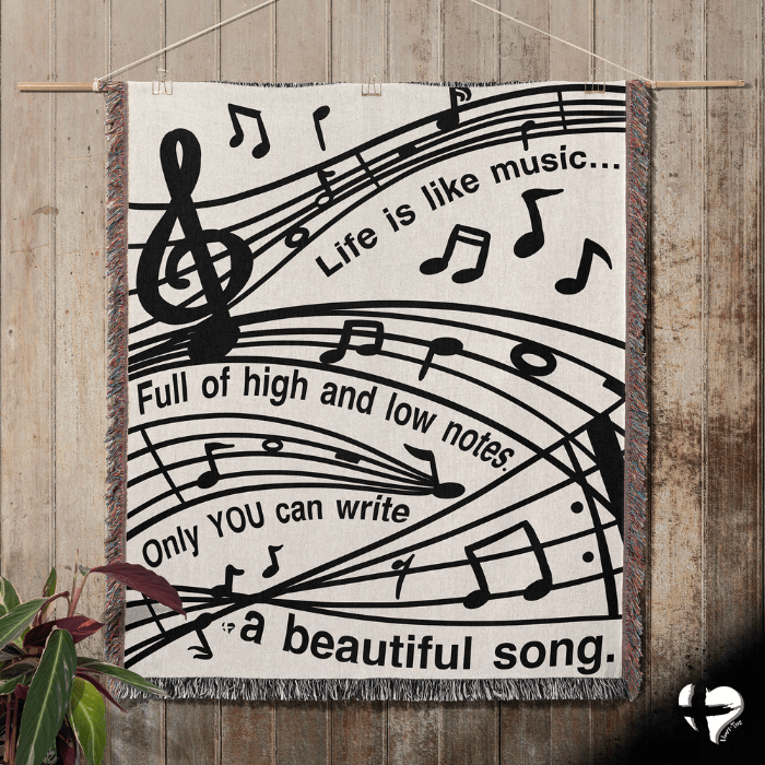 Life Is Like Music - Woven Blanket - THG#358WB blanket 
