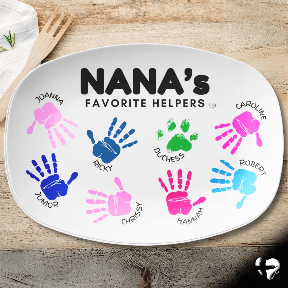 Grandmother Plate with Handprint Art THG#401DP Kitchenware 