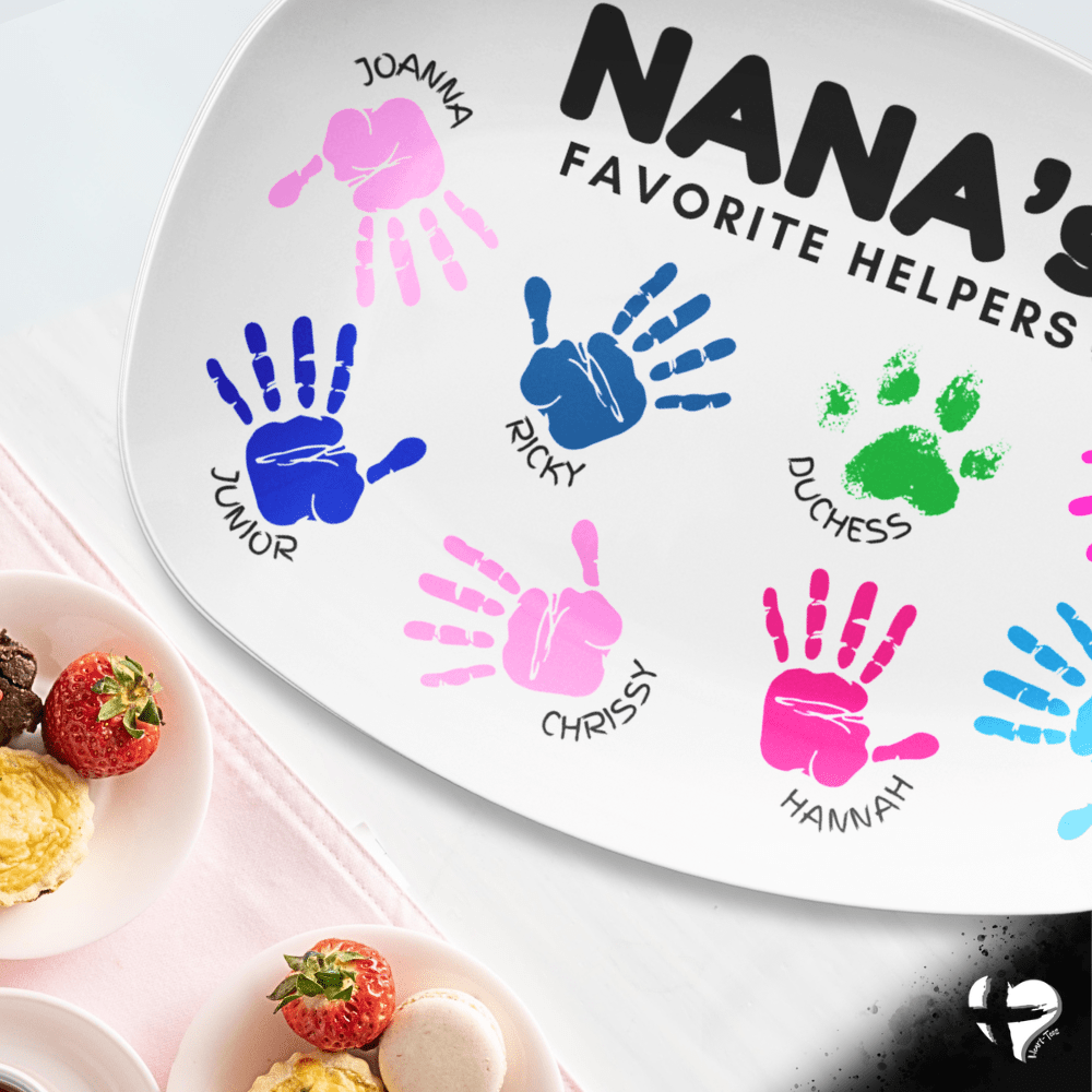 Grandmother Plate with Handprint Art THG#401DP Kitchenware 