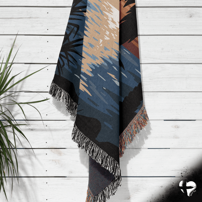 Custom Ocean Sunset Beach Blanket - THG#344WB blanket 