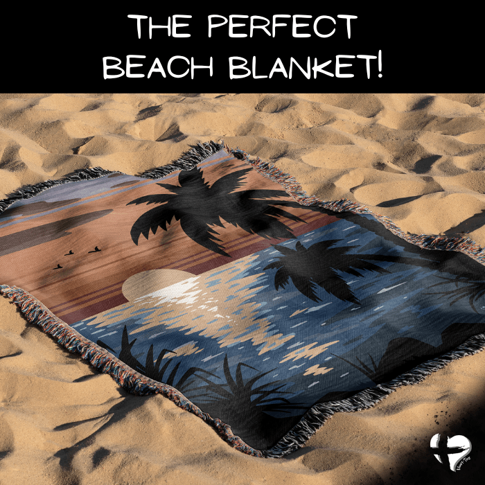 Custom Ocean Sunset Beach Blanket - THG#344WB blanket 
