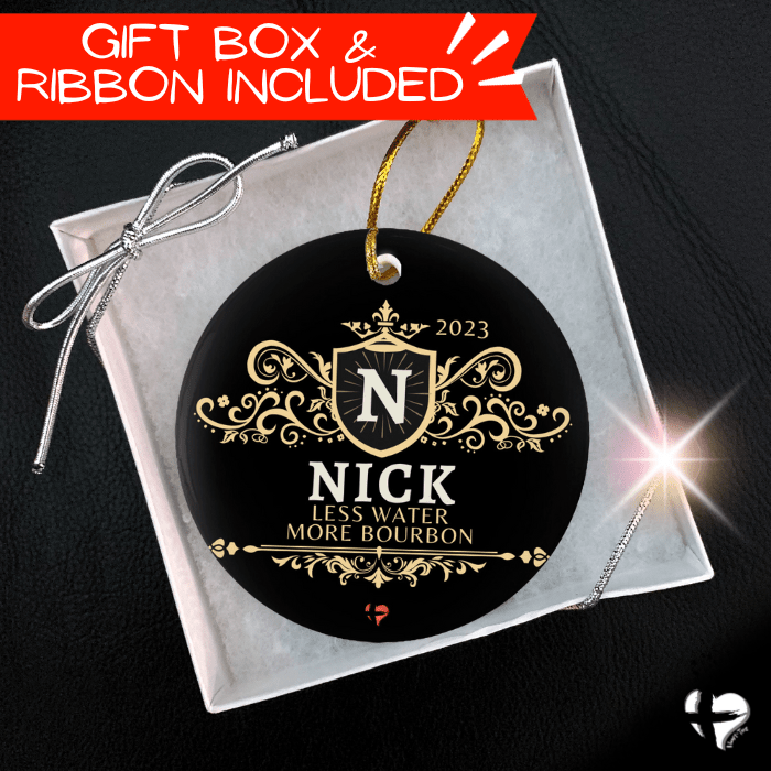 Christmas Bourbon Ornament - Custom Monogram - THG#343CO Ornaments and Accents 