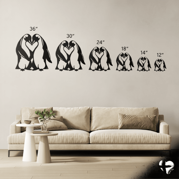 Penguin Love Metal Art Sign THG#377MA Wall Art 