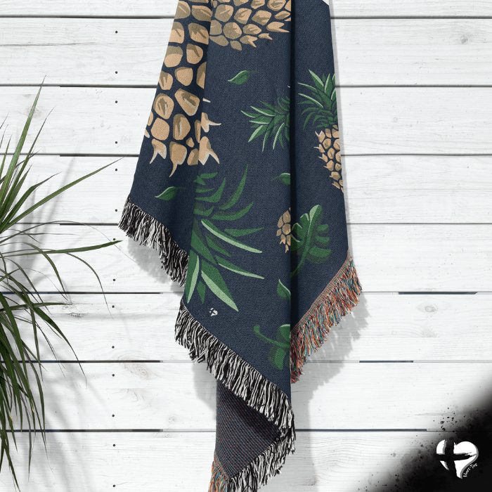 Pineapple Plant - Woven Blanket - THG#319WB 