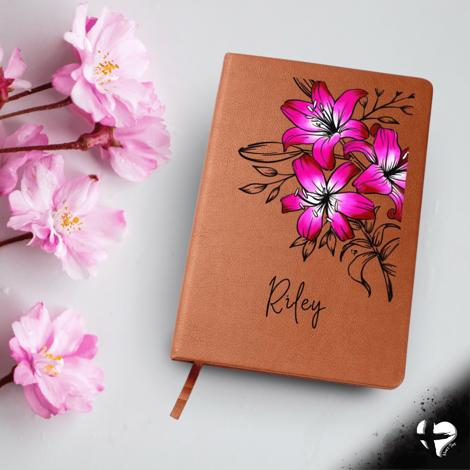 Daylily Dreams - Personalized Leather Journal HGF#316LJ Journal Pink 