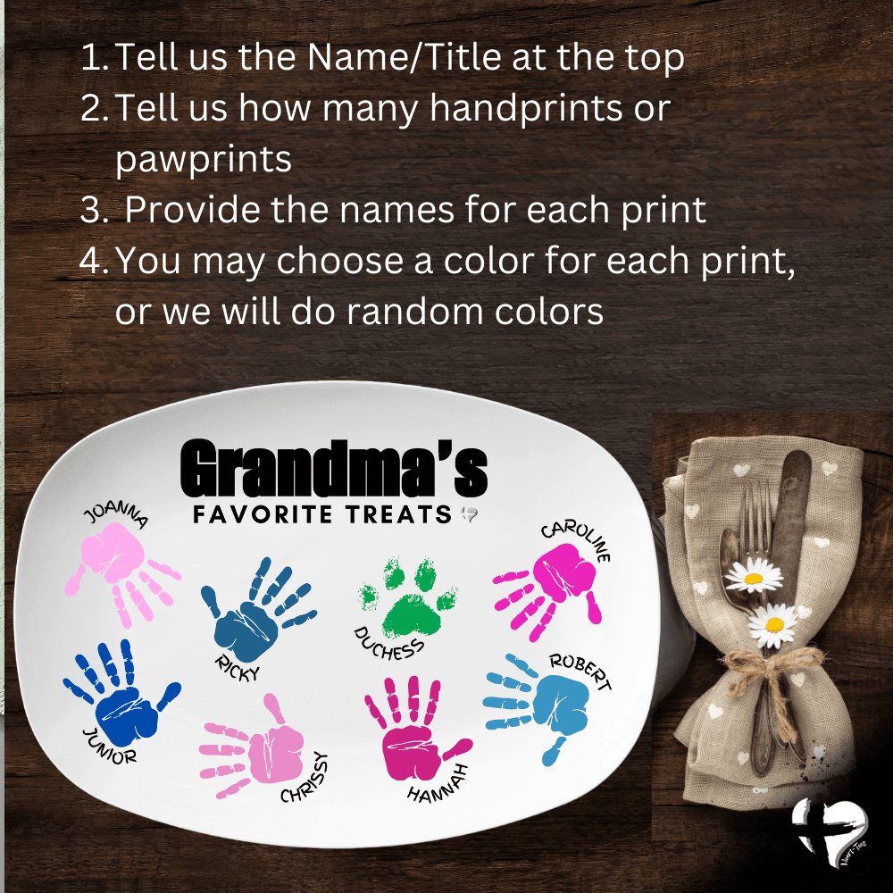 Grandmother Plate with Handprint Art THG#401DP Kitchenware 