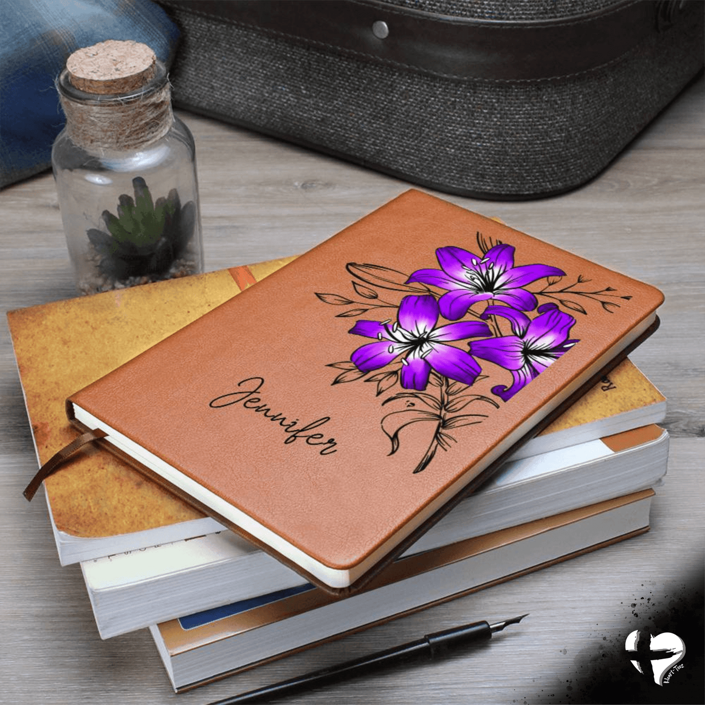 Daylily Dreams - Personalized Leather Journal HGF#316LJ Journal Purple 
