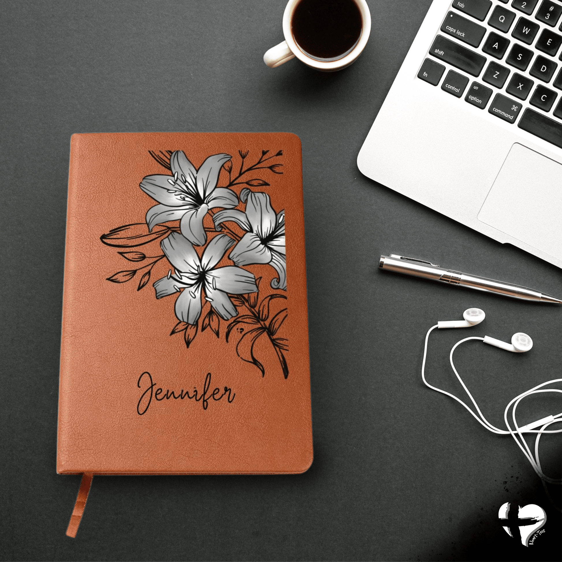 Daylily Dreams - Personalized Leather Journal HGF#316LJ Journal Silver 