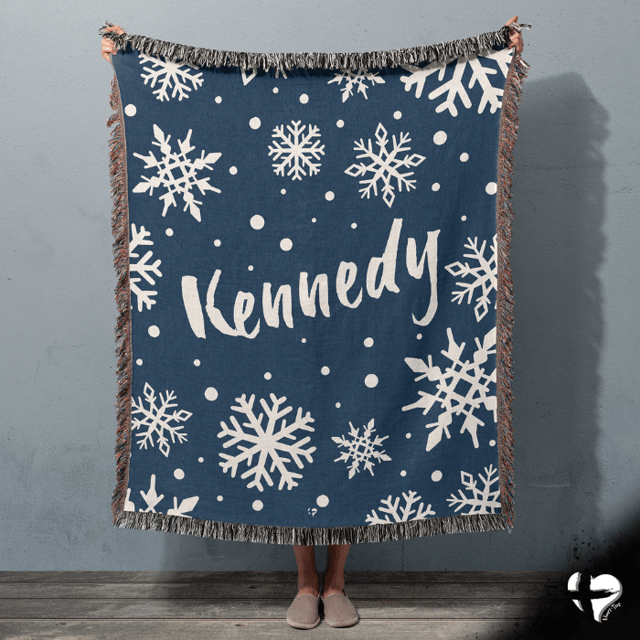 Snowflake Custom Name Blanket - THG#375WB blanket 60x80 inch Graphics 