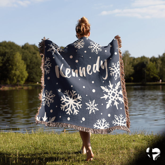 Snowflake Custom Name Blanket - THG#375WB blanket 50x60 inch Graphics 