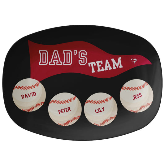 THG#403DPblk Dad Baseball Team Serving Platter Kitchenware 