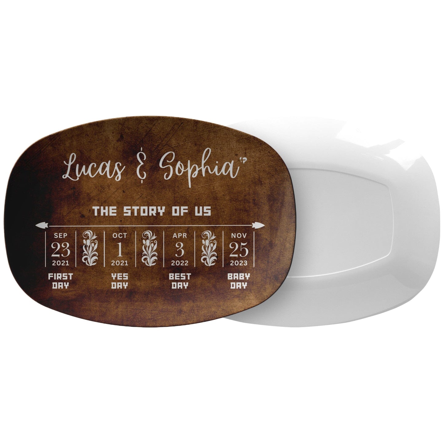 THG#416DP Our Love Story Personalized Platter Kitchenware 
