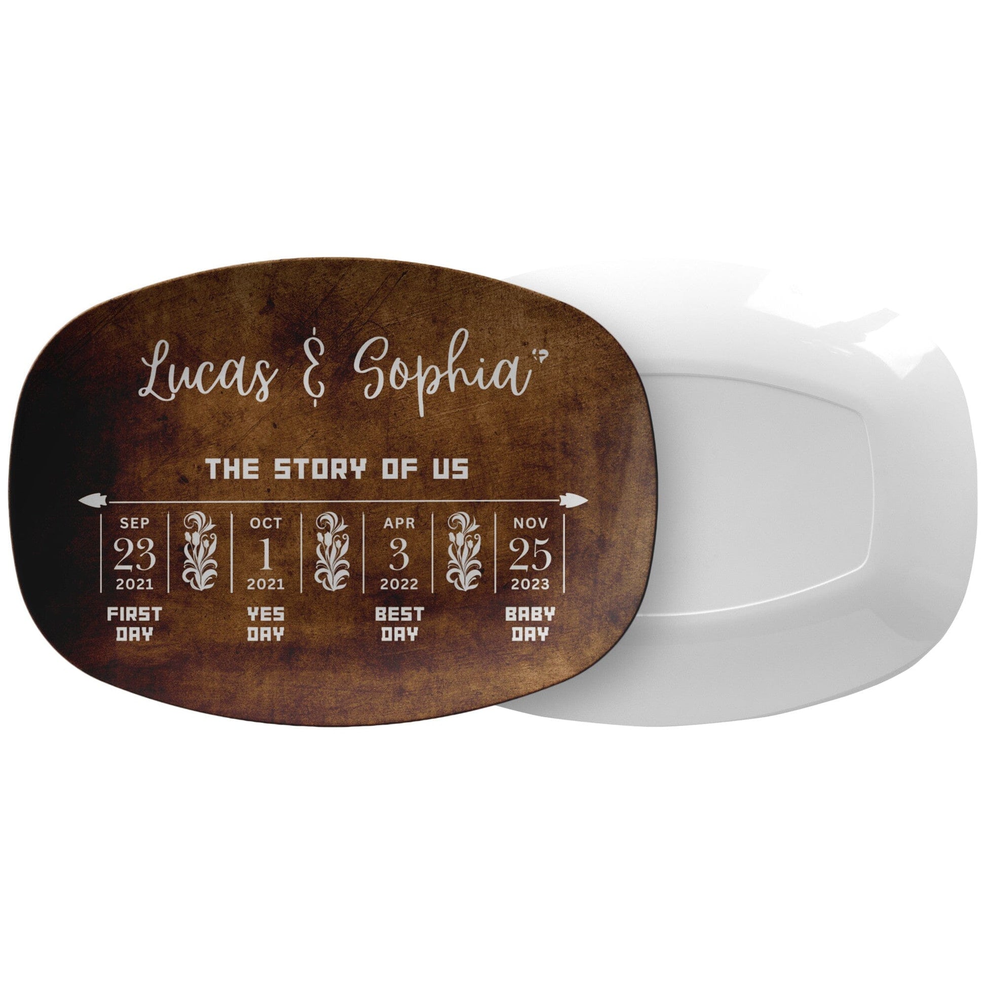 THG#416DP Our Love Story Personalized Platter Kitchenware 