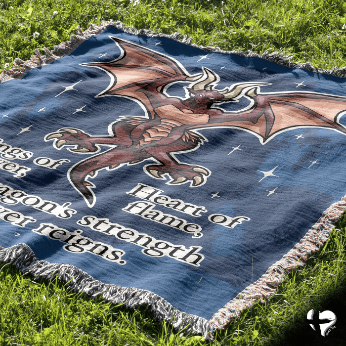 Strength of the Dragon - Woven Blanket - THG#316WB 50x60 inch 