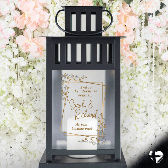 Wedding Unity Candle - Personalized Lantern THG#300PL Lantern Black 