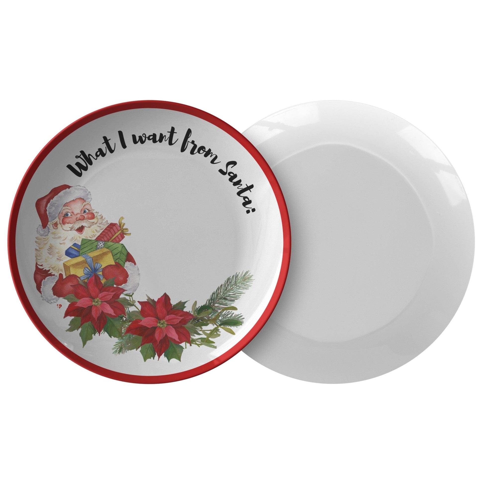 Christmas Plate - What I want from Santa Kitchenware Single 
