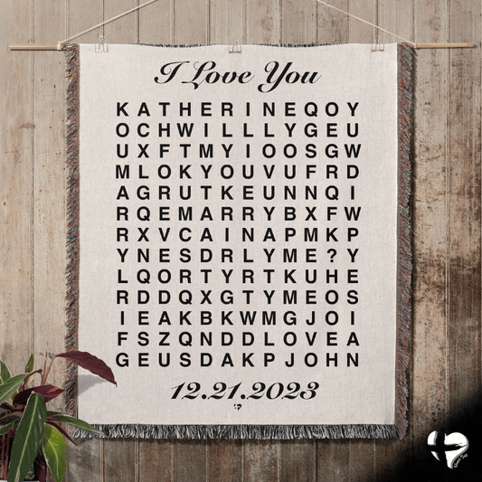Will You Marry Me Word Search Blanket - THG#335WB blanket 60x80 inch Graphics Without words circled