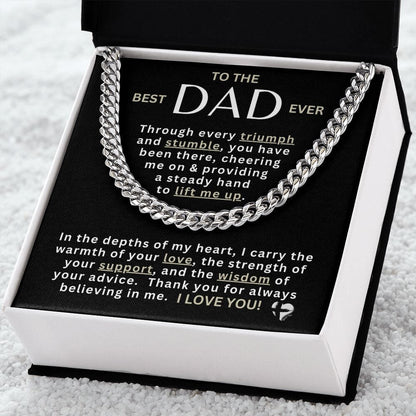 Dad - A Steady Hand - Cuban Chain Necklace HGF#307CC2 Jewelry Stainless Steel Standard Box 