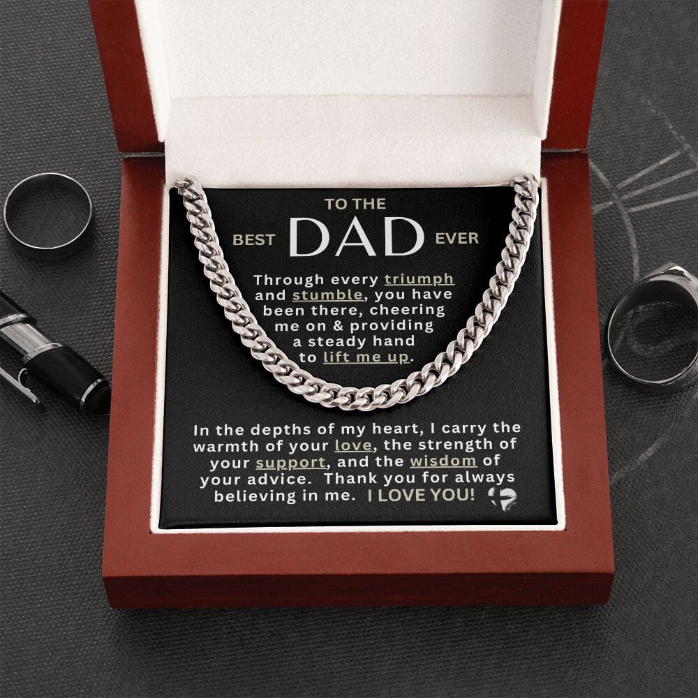 Dad - A Steady Hand - Cuban Chain Necklace HGF#307CC2 Jewelry Stainless Steel Luxury Box 
