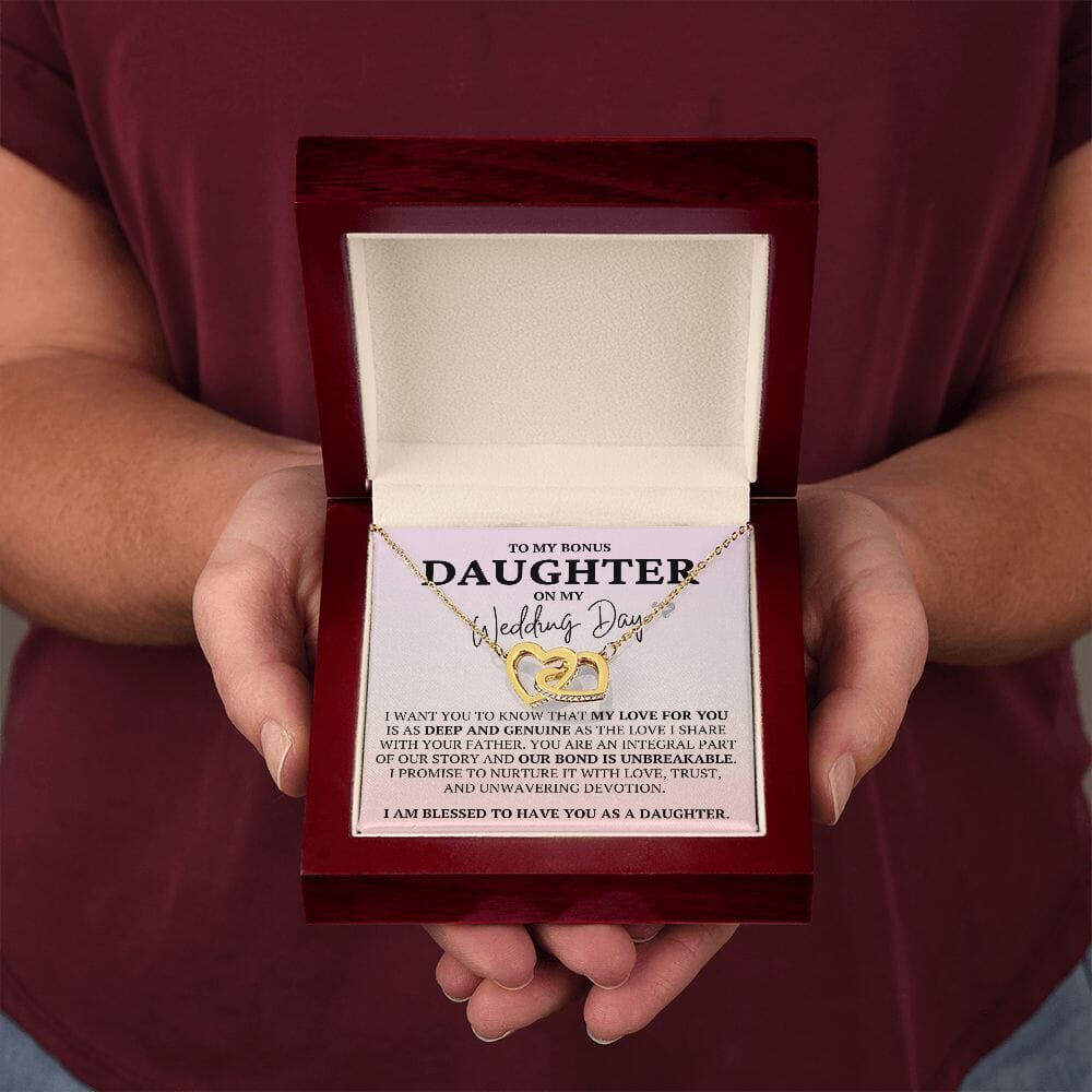 Future Stepdaughter - Wedding Gift - Interlocking Hearts HGF#3i0IH Jewelry 18K Yellow Gold Finish Luxury Box 