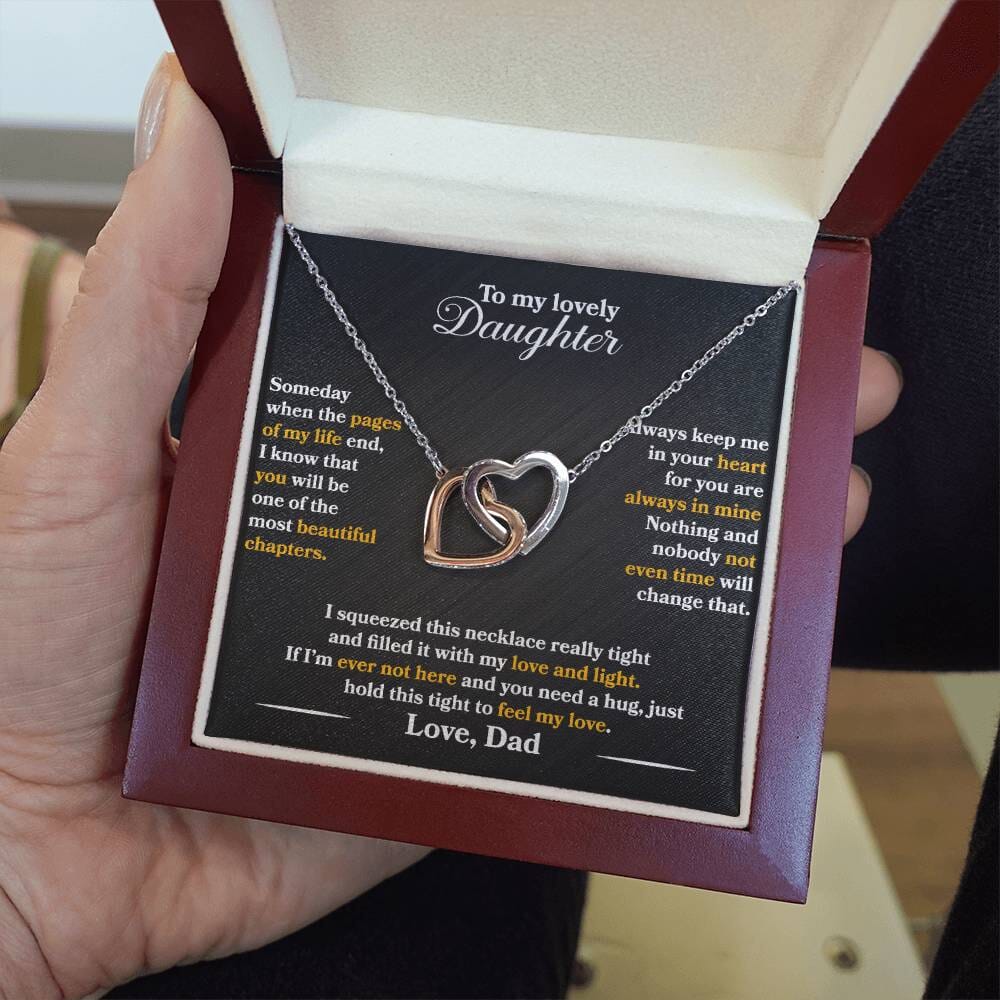 Daughter - Interlocking Hearts Necklace From Dad Jewelry 