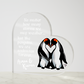 Personalized Penguin Soulmates Forever -  Acrylic Plaque HGF#342AH